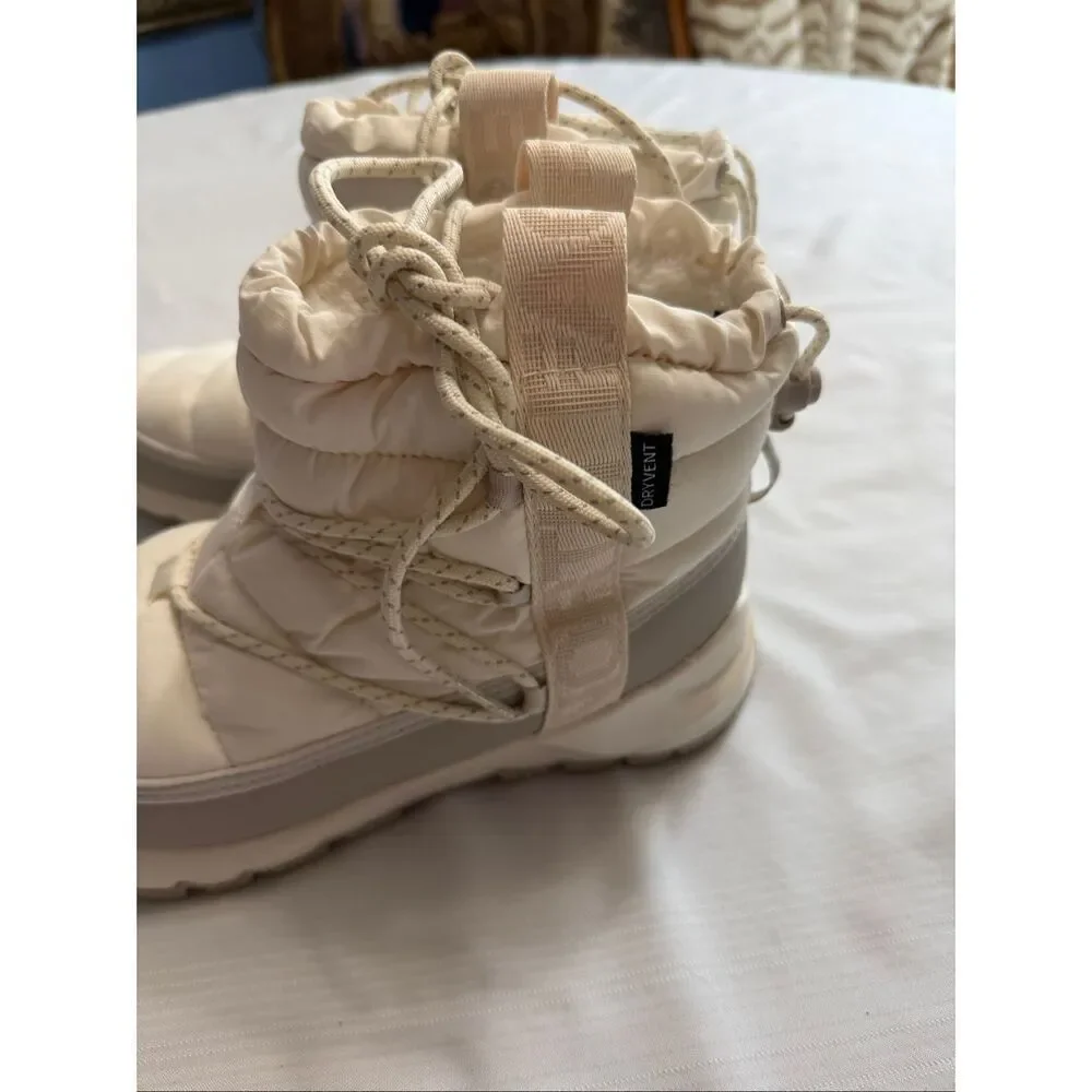 The North Face Thermoball Lace-Up Waterproof Boot Off White/Cream Women's Size 8